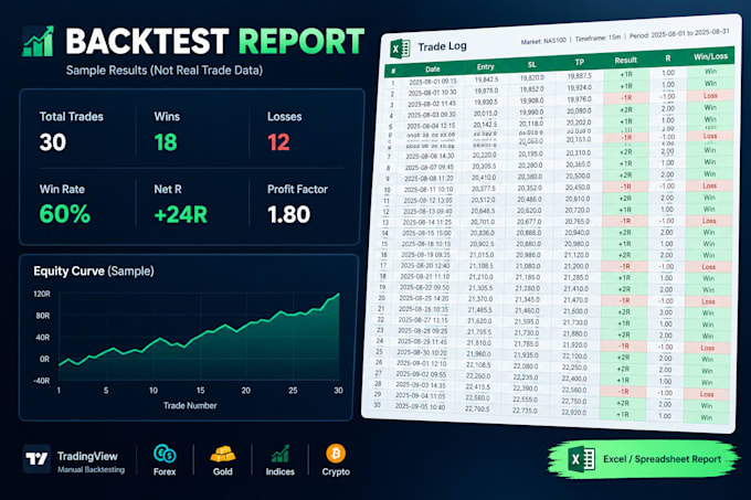 manually back test your trading strategy on trading view
