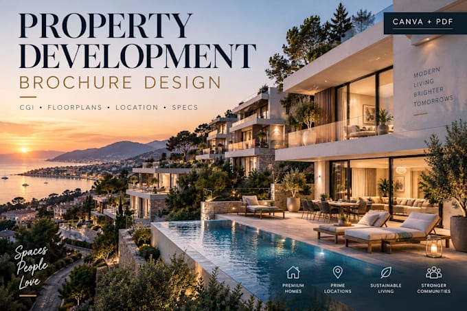 design a luxury property development brochure for real estate developers