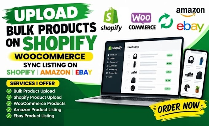 upload bulk products on shopify woocommerce sync listing on shopify amazon ebay
