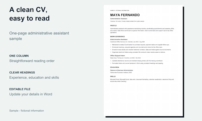 create and format an ats friendly CV or resume