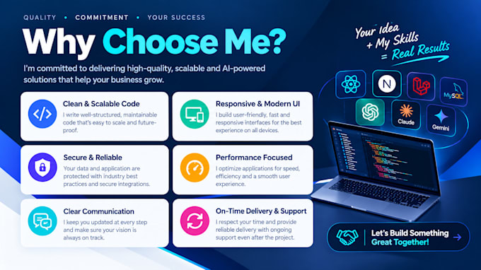 be your full stack ai web developer for custom ai powered web app