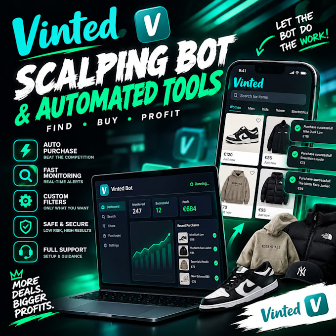 develop vinted scalping bot , vinted automated tools