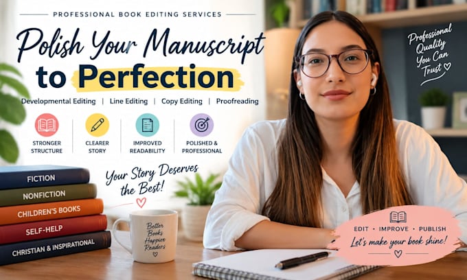 do developmental book editing, manuscript proofreading, line edit on your books