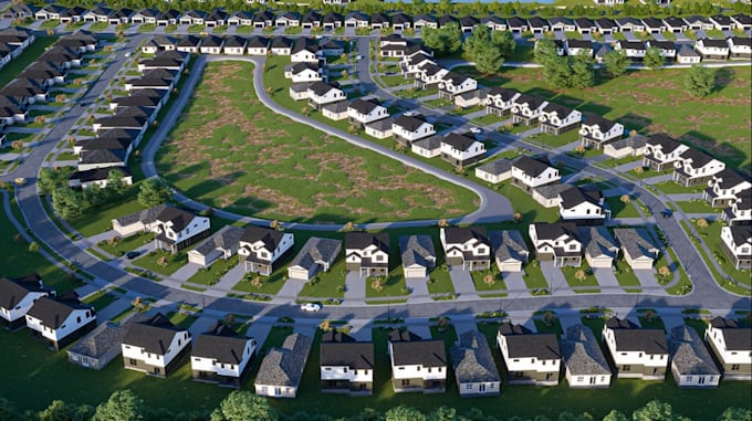 visualize subdivision masterplan residential housing development siteplan render