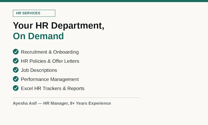 provide HR consulting, recruitment, and policy development