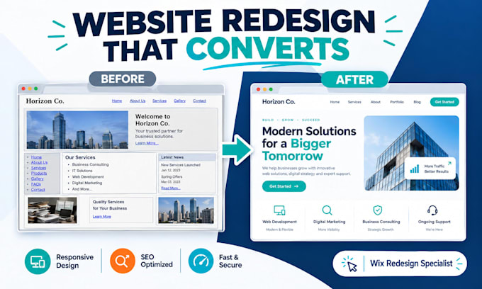design or redesign your wix website with SEO