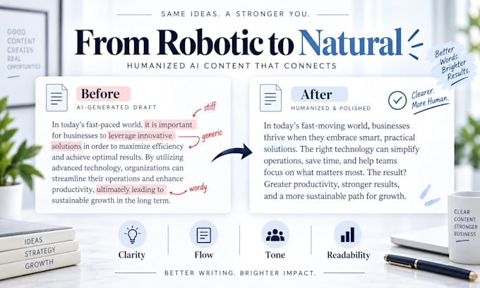 humanize ai content, rewrite ai text, and professionally edit your content