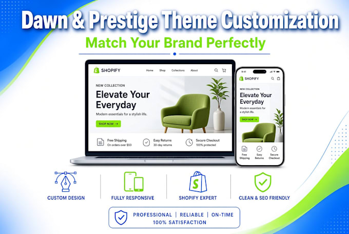 customize dawn or prestige theme to match your brand