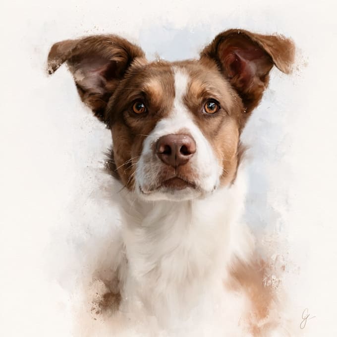 turn your pet photo into a beautiful memorial portrait