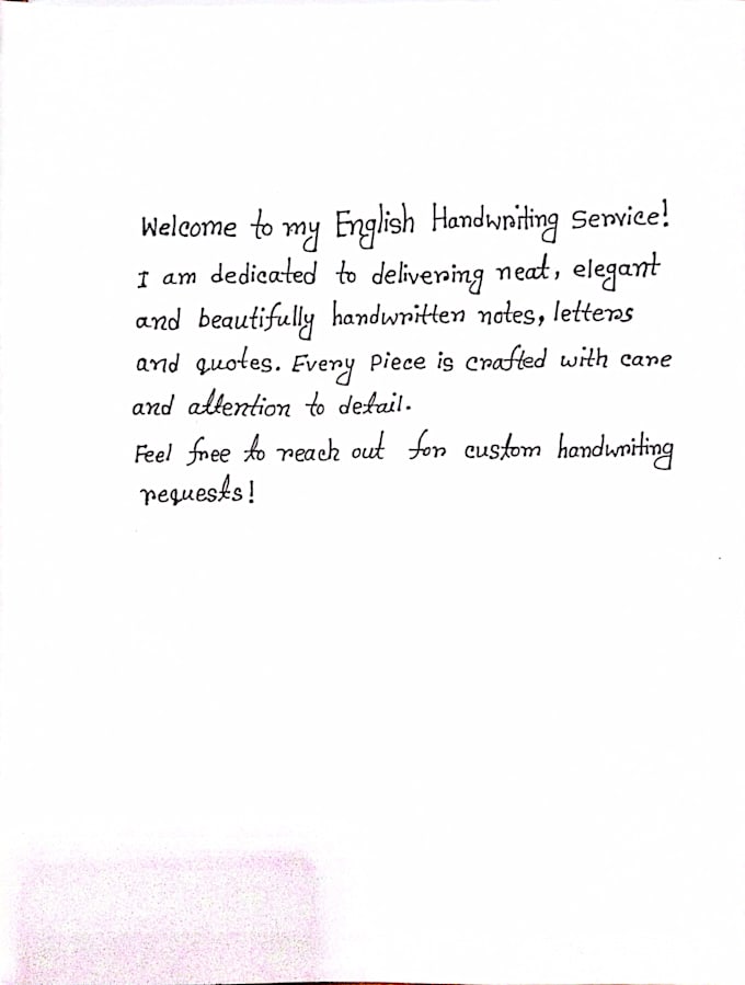 write beautiful english handwriting and notes for you