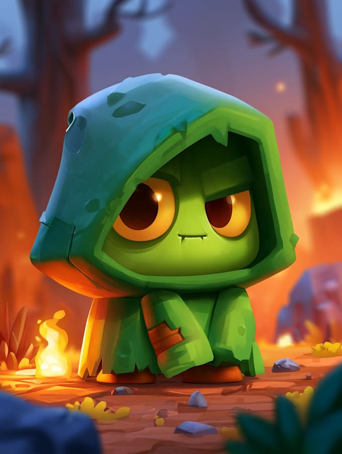 draw professional 2d game character artwork