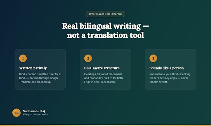 write SEO friendly hindi and english web content