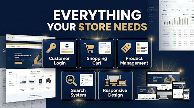 build a modern ecommerce website with admin dashboard