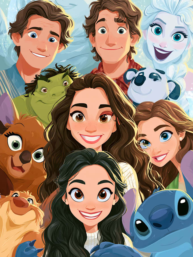 create a disney cartoon illustration