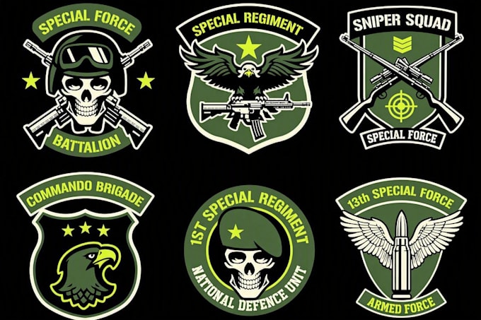 design stunning military patch, logo and badge