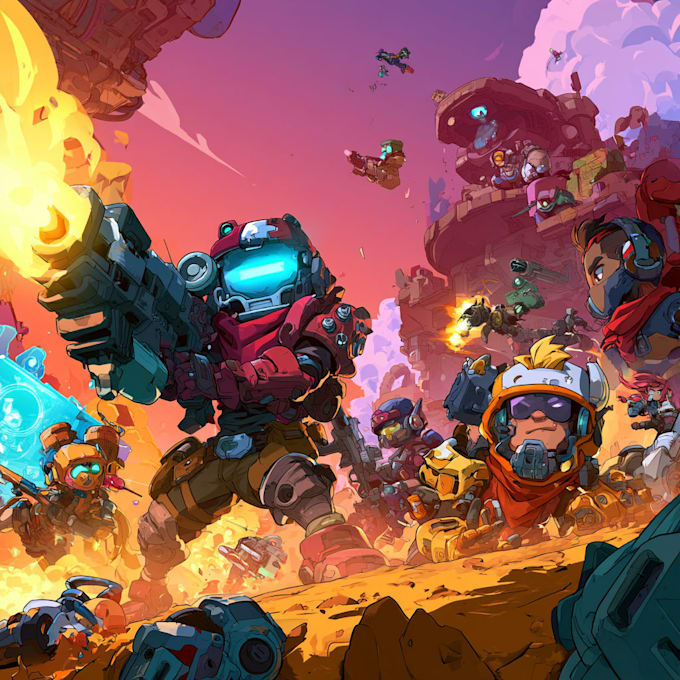 create steam capsule art and game art illustrations