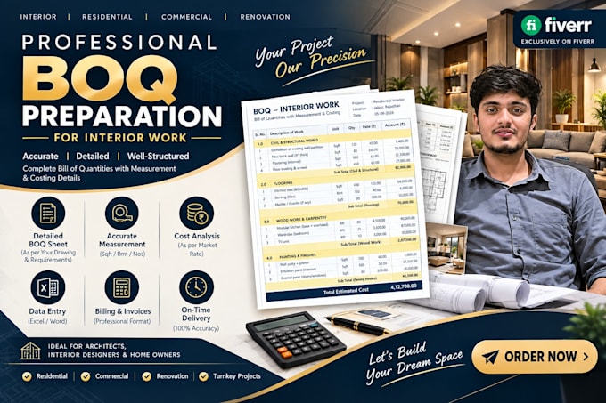 do boq preparation data entry and billing work