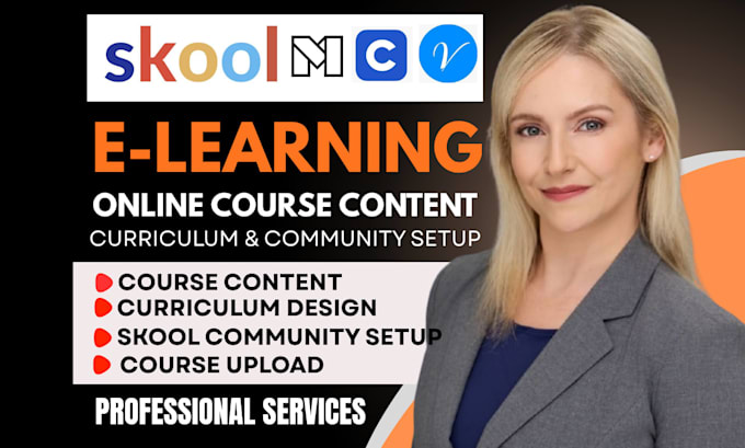 be your skool community manager, elearning skool course setup, skool upload