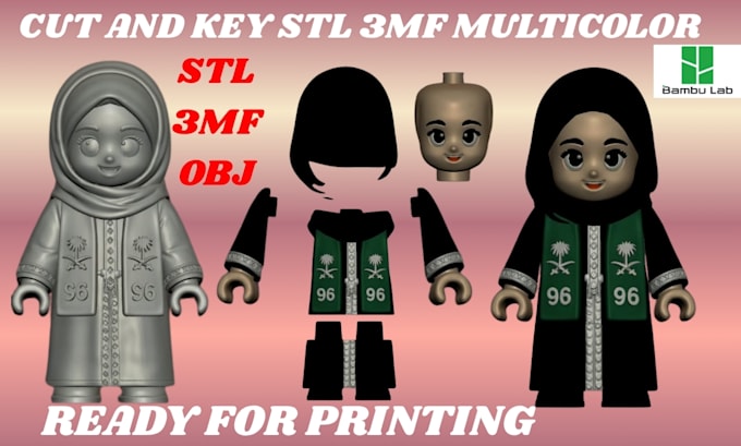 convert reference image to 3d model stl 3mf split part for multicolor printing