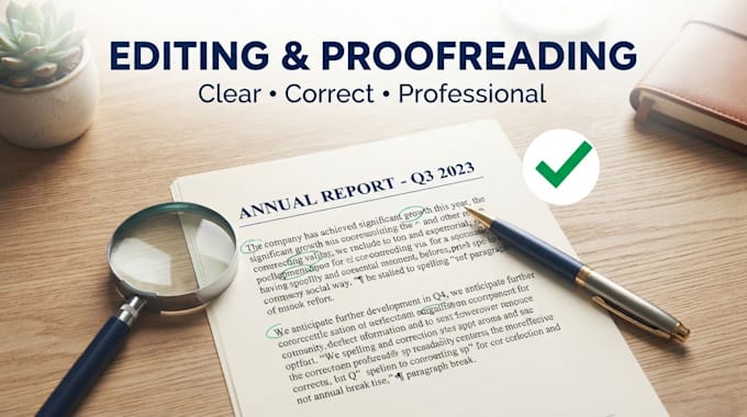 professionally proofread and edit your documents