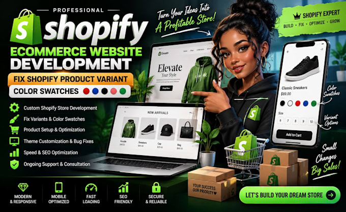 shopify ecommerce website development fix shopify product variant color swatches