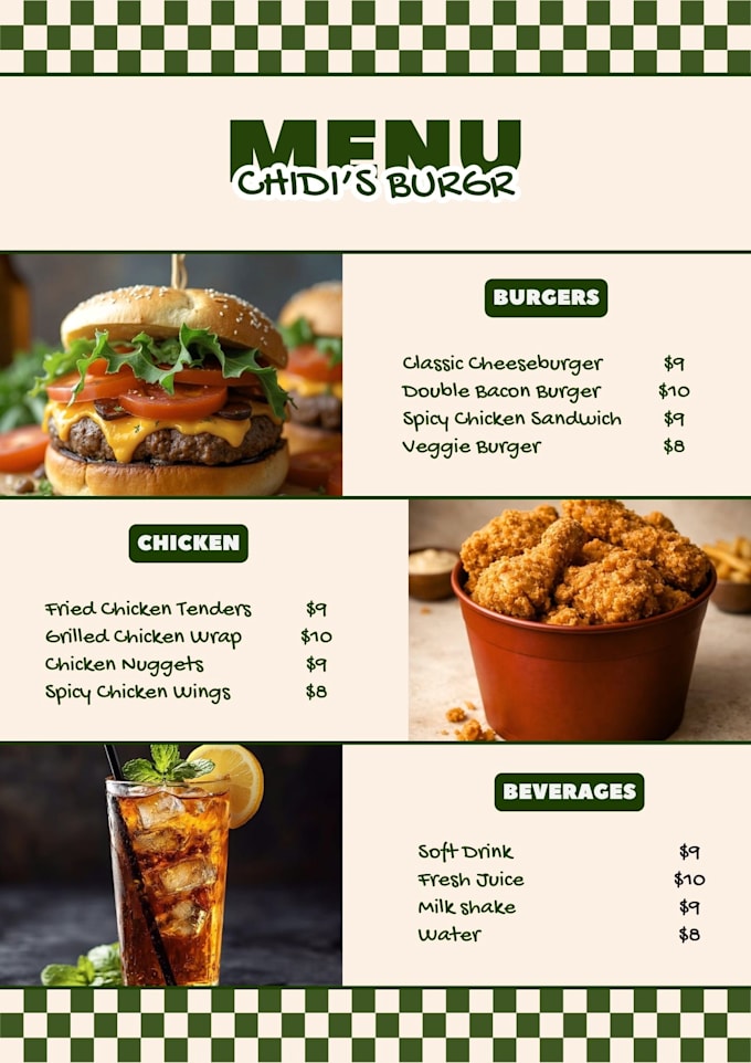 create beautiful food menu restaurant menu board design