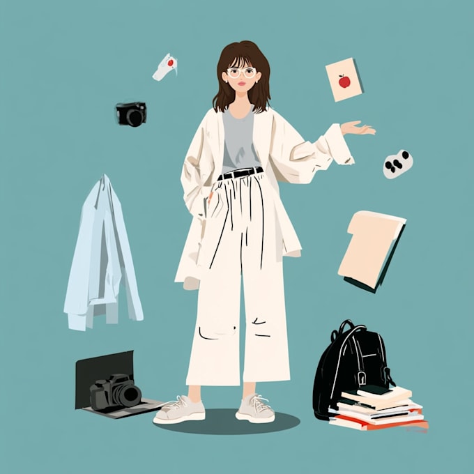 draw modern flat character illustrations