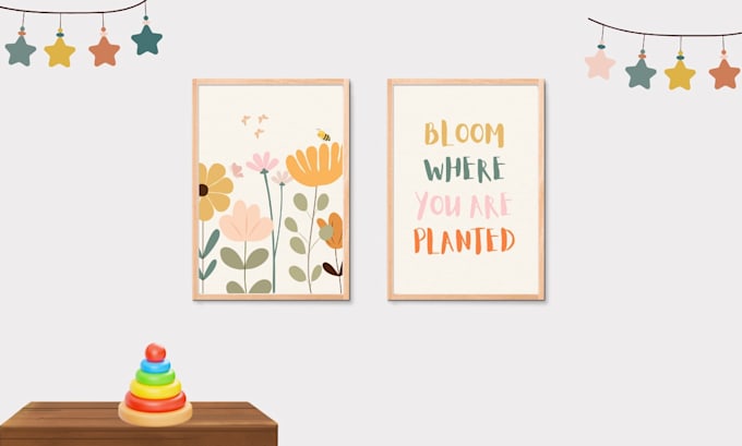 design cute nursery wall art or custom printable wall art