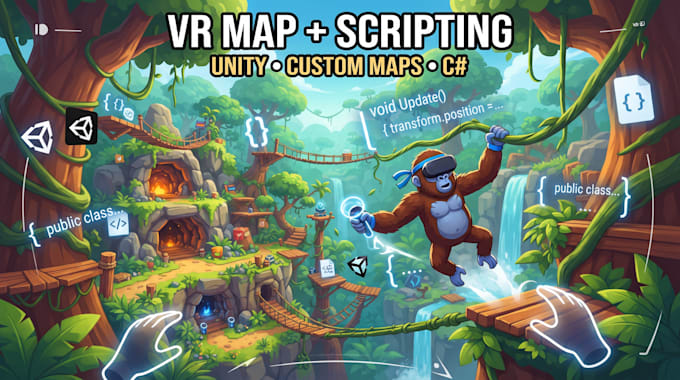 create a custom gorilla tag style map and scripts for your VR game