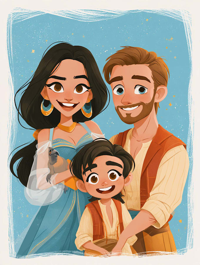 make a disney children cartoon illustration