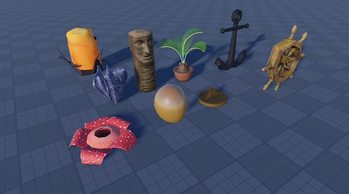 create stylized low poly props for roblox and unity games