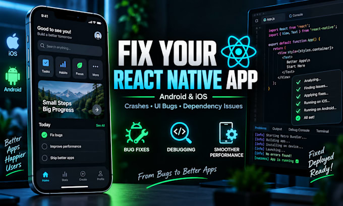 fix react native bugs, gradle, xcode and firebase issues