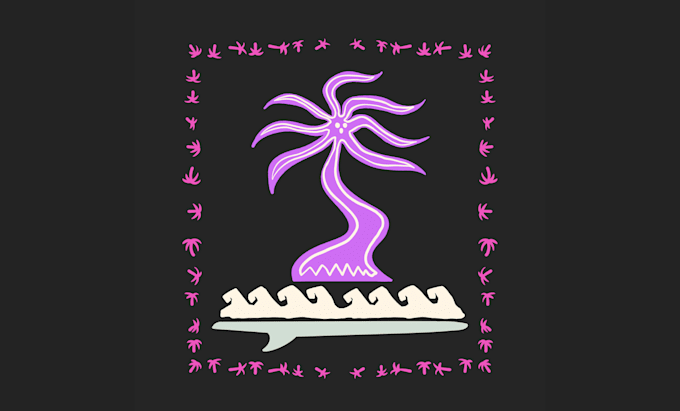 create original surf and beach illustrations