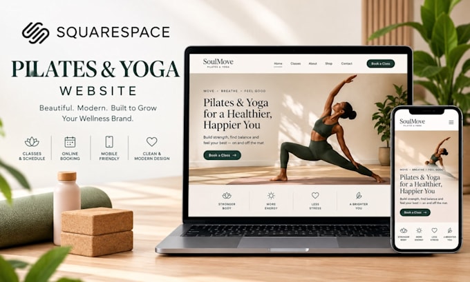 build squarespace pilate studio website yoga class booking website