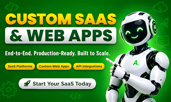 develop saas app, ai saas website, mobile app, ai web app and ai chat bots