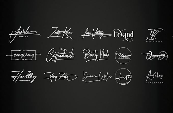 do artistic signature or autograph logo design