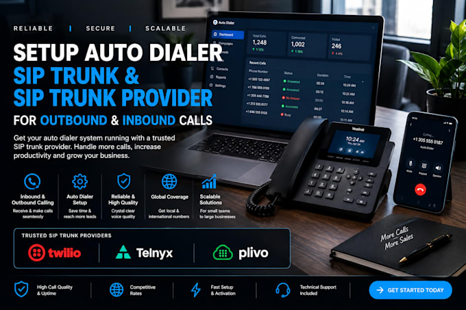 launch auto dailer sip trunk and sip trunk provider for inbound