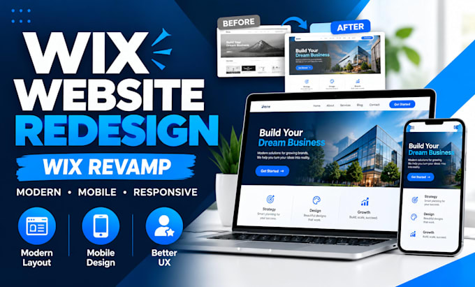 redesign your wix website, revamp wix site and improve its mobile design