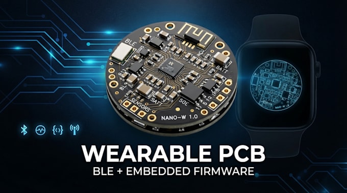 miniaturized wearable pcb with ble and custom embedded firmware