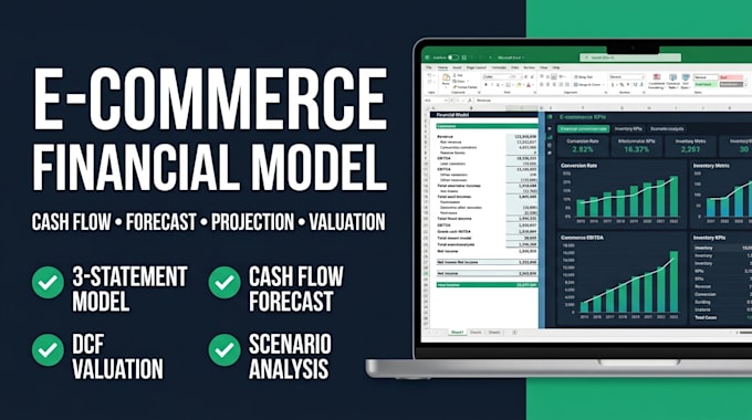 build ecommerce financial model cashflow forecast, projection valuation analysis