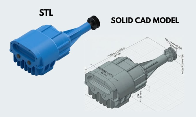 reverse engineer 3d scan and convert stl to solid cad model