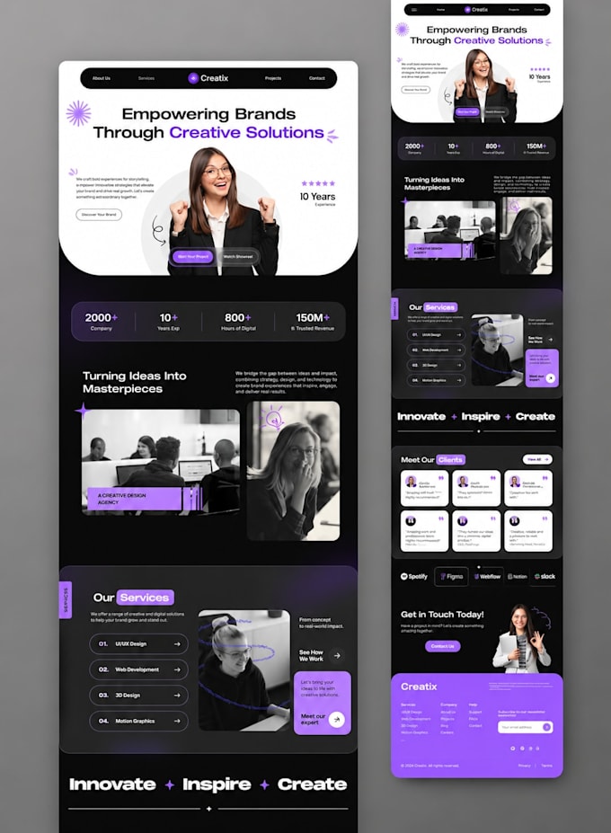 design modern figma website UI UX for saas and dashboards