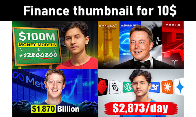 design high CTR finance, crypto and trading youtube thumbnails