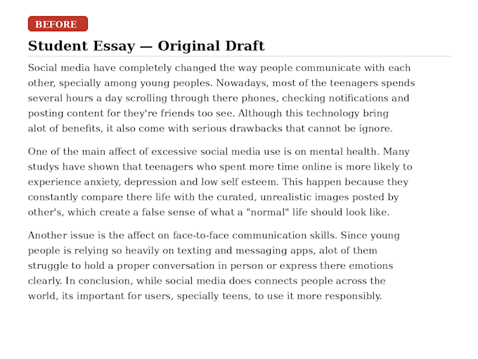 proofread and edit your content for grammar and clarity