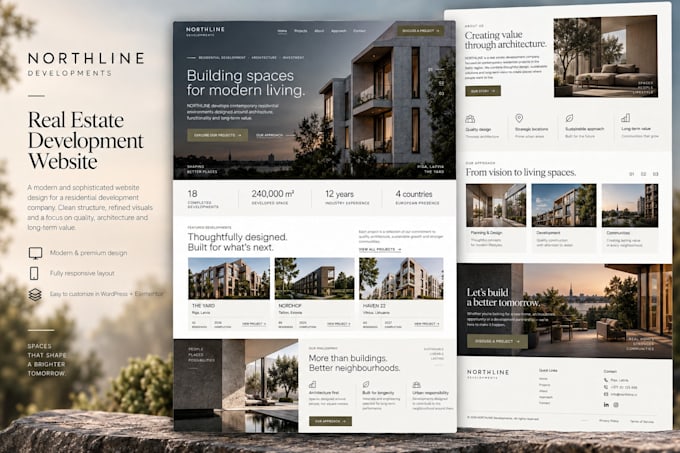 design a modern wordpress landing page with elementor