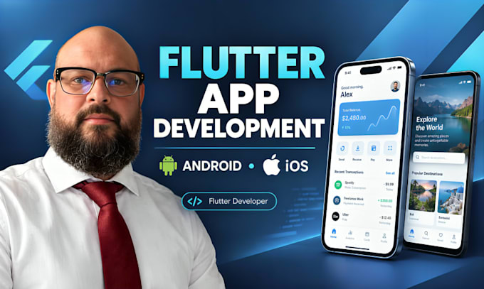 do mobile app development, android app, ios app development as flutter developer