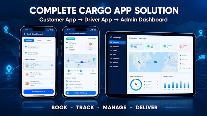 develop cargo app truck booking logistics delivery tracking app