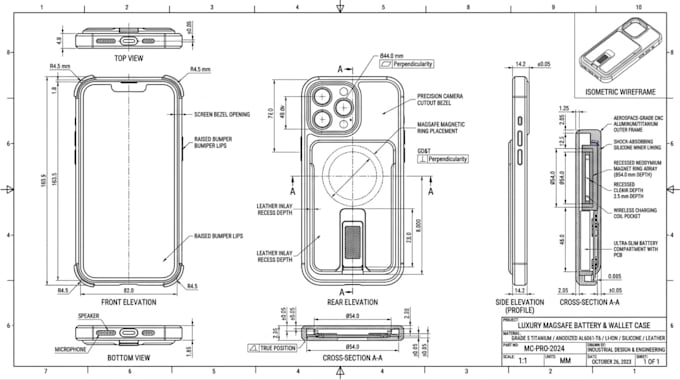 create smart magsafe phone case design smart charging phone case 3d cad modeling
