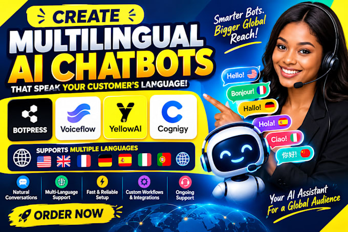 create multilingual ai chatbots with botpress, voiceflow, yellowai, cognigy