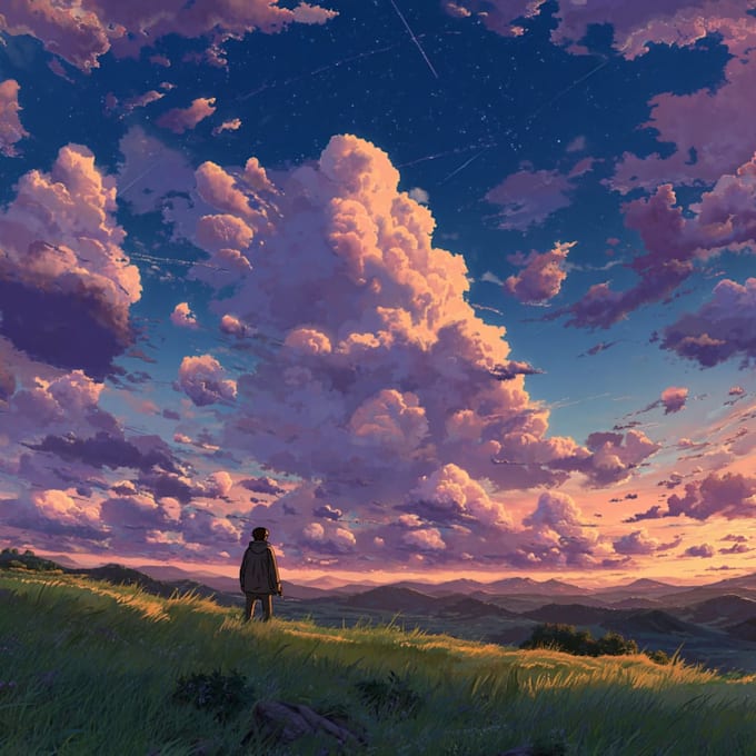 do anime style art with simple background